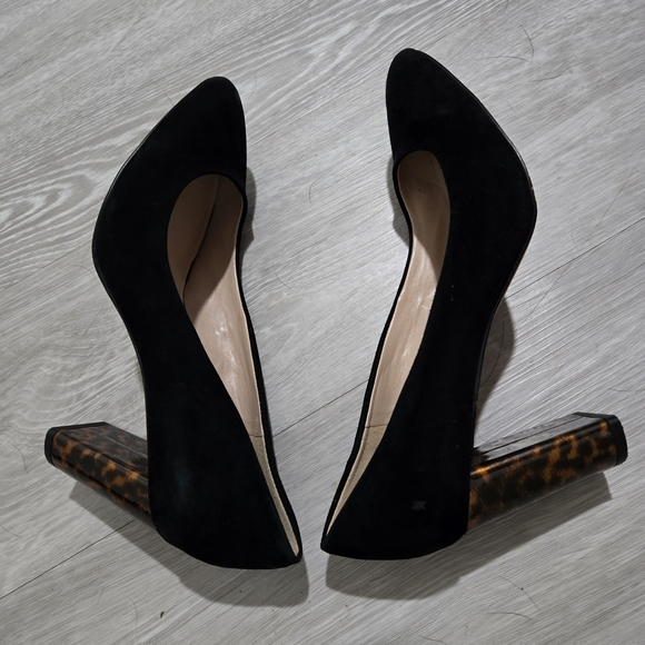 Essex Lane Black Heels with Tortoise Shell Block - Picture 1 of 7